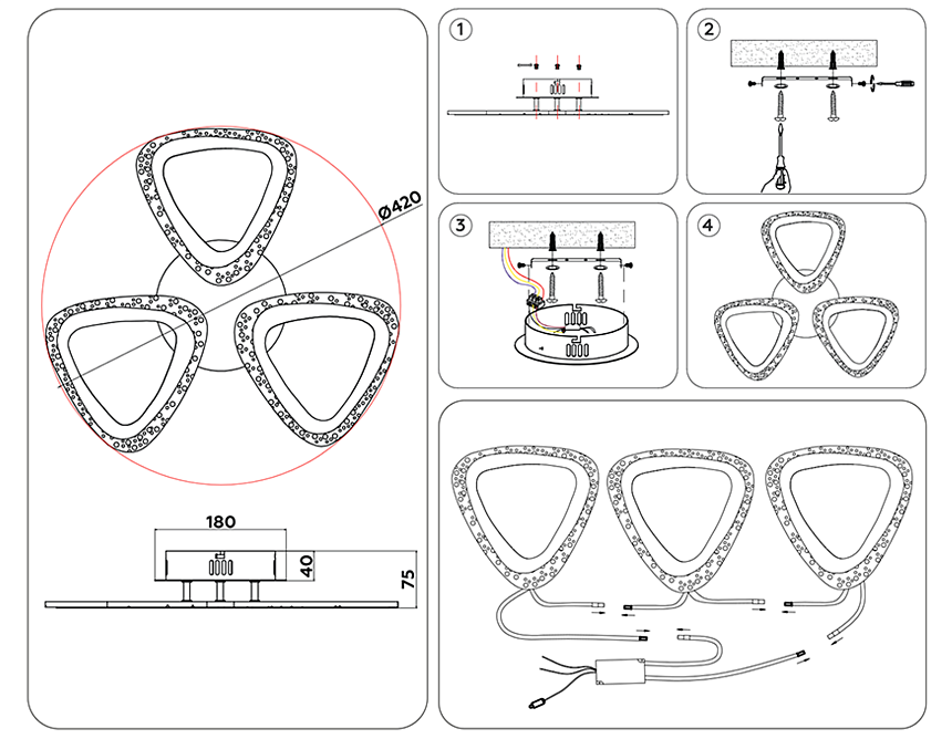 FA4508/3 WH белый 30W 4200K/3000K/6400K D420*75 (ПДУ ИК)